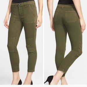 Vince military rolled cropped twill trouser pants size 27